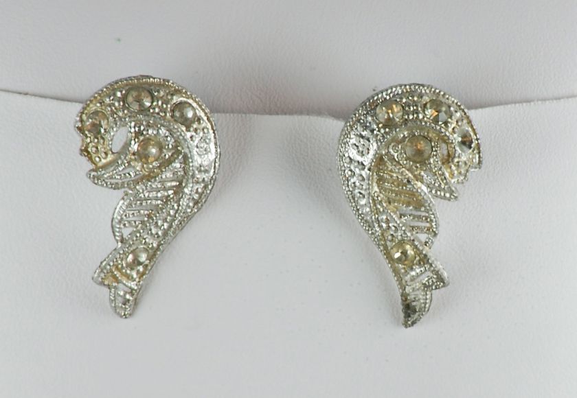 Victorian Angel Wings Scarf / Dress Clips  Late 1800s  