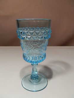 WRIGHT LIGHT BLUE WILDFLOWER WINE GOBLET(S) MINT  