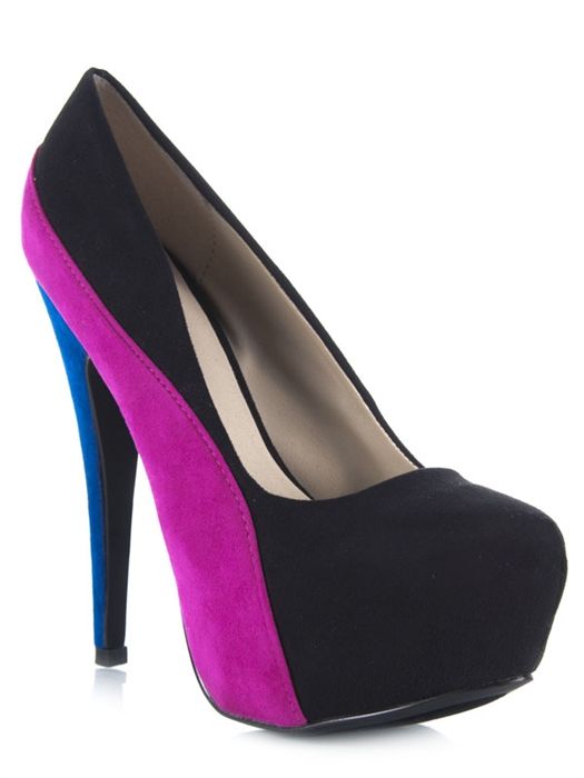   Colorblock Stiletto High Heel Pump pink blue Black penelope44x  