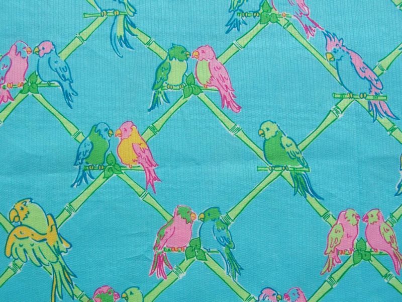 BABY BURP CLOTH LILLY PULITZER FABRIC BIRDS IN PARADISE  