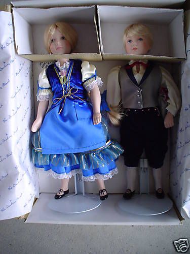 Danbury Mint Storybook Pairs Hansel & Gretel Dolls MIB  