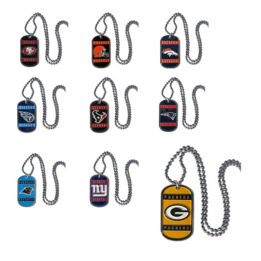   Licensed NFL Dog Tags   Neck Tag   Necklace   Most Teams  