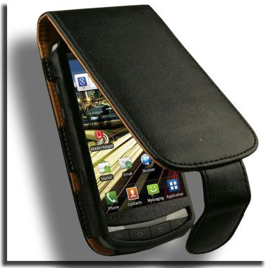 Leather Flip Case for Samsung Droid Charge Verizon BLK  