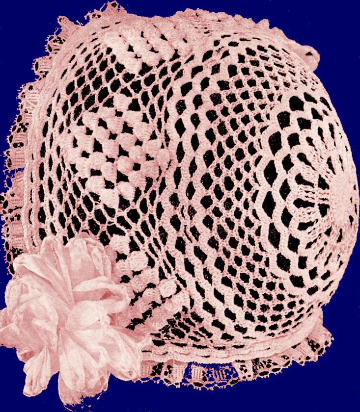 Crochet Vintage Antique Baby Cap Bonnet Hat Pattern 15  