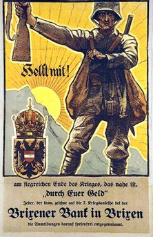 Nice Austrian War Bond Poster WW 1  Combat Soldier2   