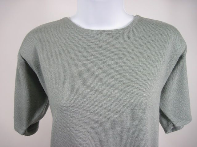NANCY HELLER Green Cashmere/ Silk Blend S/S Sweater  