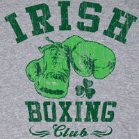 IRISH BOXING CLUB T SHIRT ST PATRICKS DAY ATH GREY MD  