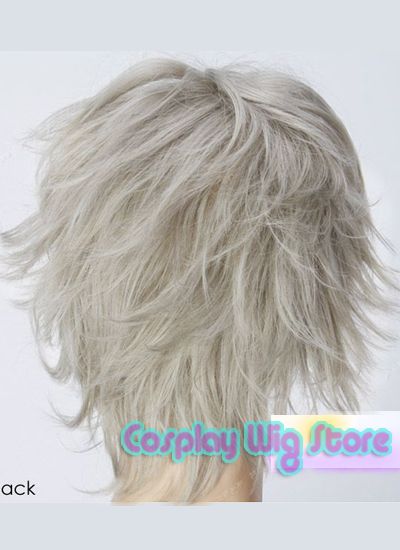 Fashion Anime Cosplay Short Grey Skin Top Hair Wig A368  
