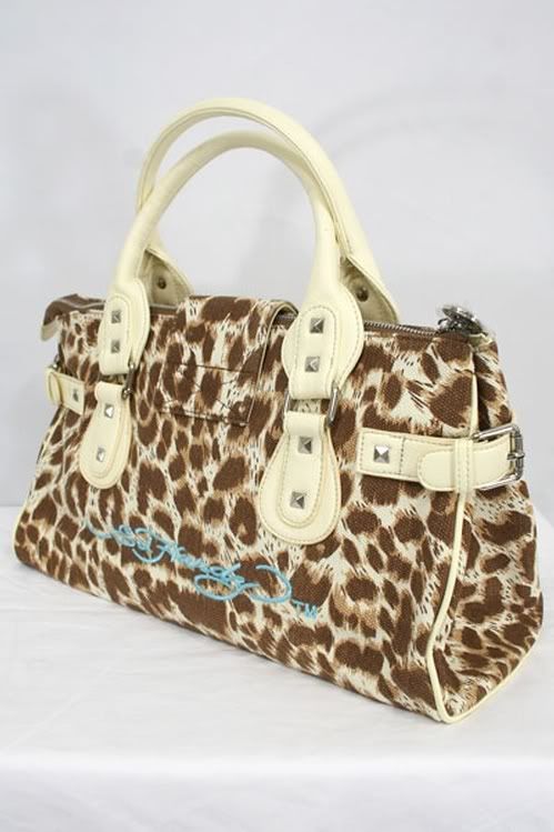 100% Auth Brand New Ed Hardy Animal Print Satchel Purse Handbag Ivana 