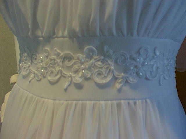 New Long White Maternity Wedding Dress 2X Bridal Trim  