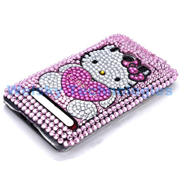 Hello Kitty Bling Rhinestone Crystal Case Cover For HTC EVO 4G EA297 