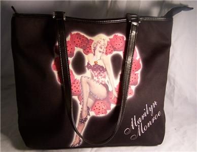 Marilyn Monroe Purse/Handbag Heart/Roses Blk Rhinestone  