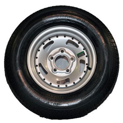 ST 175/80R13 Radial Trailer Tire 13 Silver Dir Wheel  